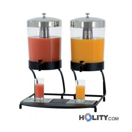 2 x 8 l distributore di acqua in acciaio inox e plastica trasparente con rubinetto Dispenser per succhi di frutta Wangkangyi Royal Catering RCSD-2 