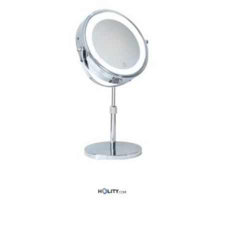Specchio cosmetico ingranditore da tavolo con luce h16423
