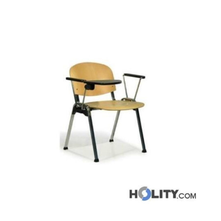 sedia-sala-meeting-in-legno-con-tavoletta-h43302