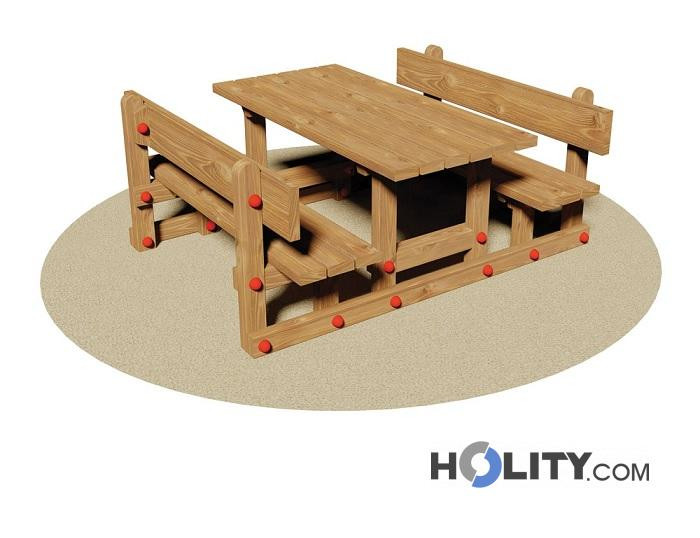 Tavolo da picnic per 4 bambini UNUS 90 cm colore: grigio tavolo da giardino con panche 