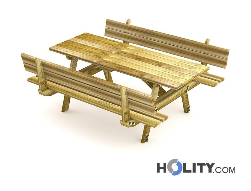Tavolo con panche per pic nic in legno h575_39