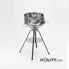 Barbecue a carbonella circolare in acciaio inox h17006