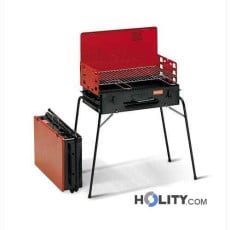 Barbecue a carbonella richiudibile in comoda valigetta h17004