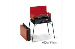 Barbecue a carbonella richiudibile in comoda valigetta h17004