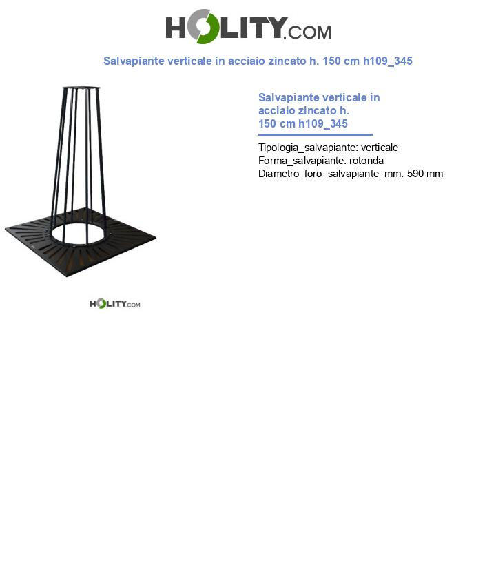 Salvapiante verticale in acciaio zincato h. 150 cm h109_345