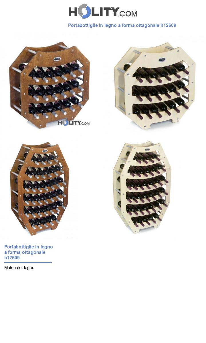 Portabottiglie in legno a forma ottagonale h12609