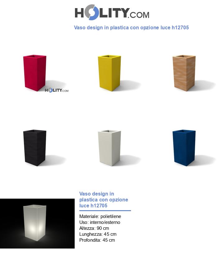 Vaso design in plastica con opzione luce h12705