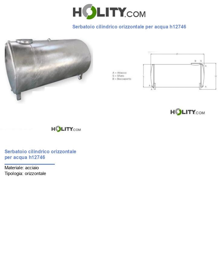 Serbatoio cilindrico orizzontale per acqua h12746
