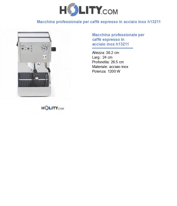 Macchina professionale per caffè espresso in acciaio inox h13211