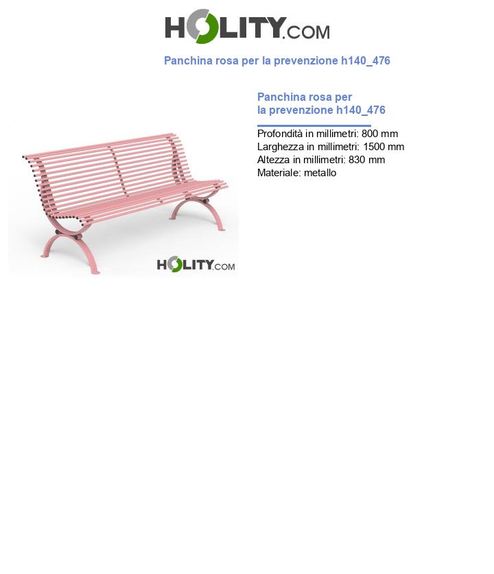 Panchina rosa per la prevenzione h140_476