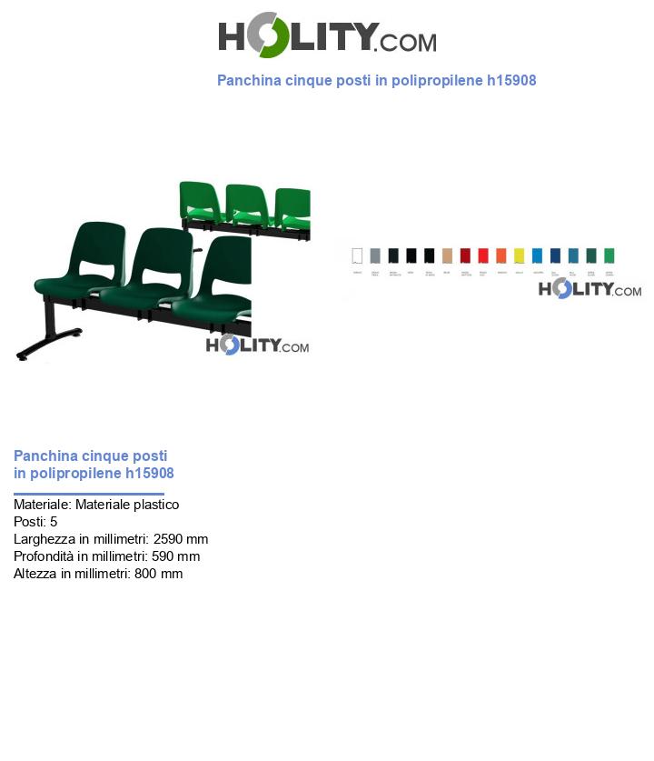 Panchina cinque posti in polipropilene h15908