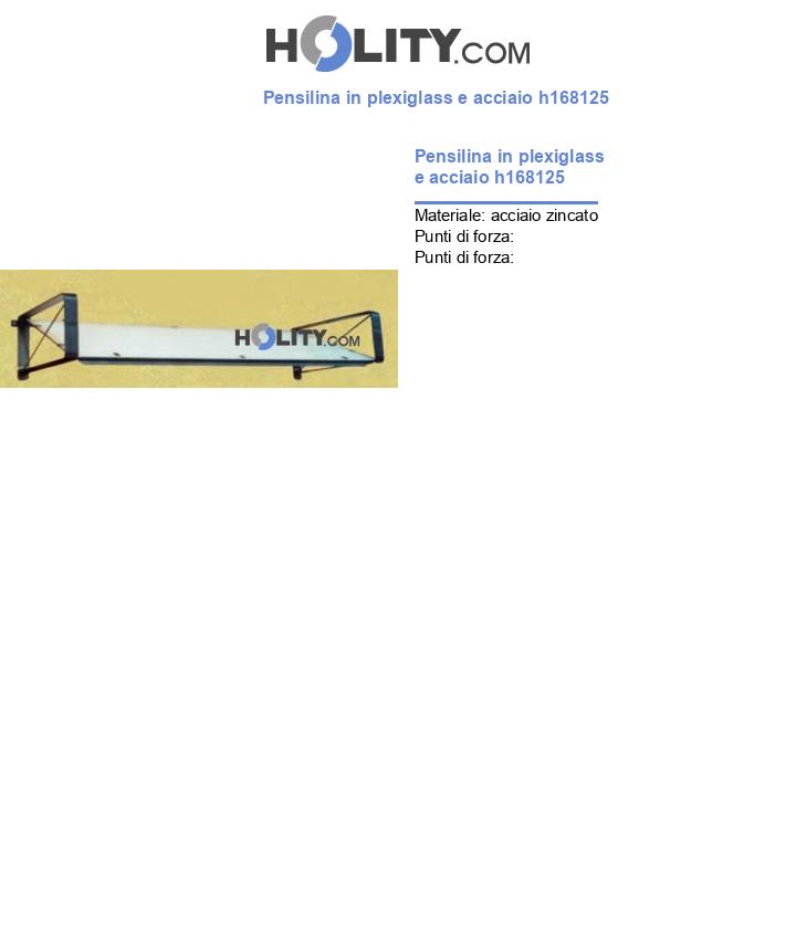 Pensilina in plexiglass e acciaio h168125
