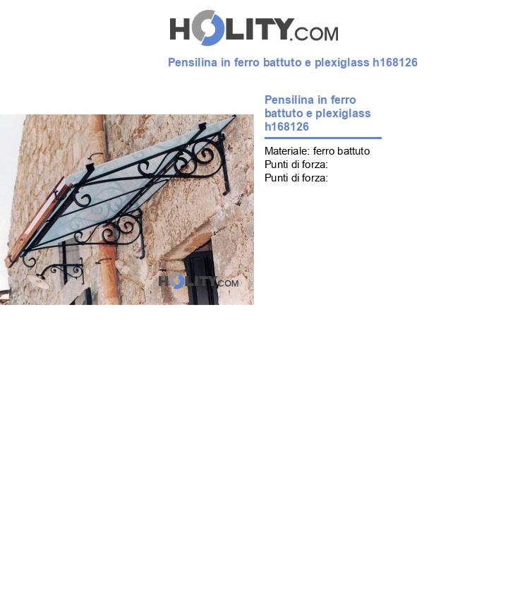 Pensilina in ferro battuto e plexiglass h168126