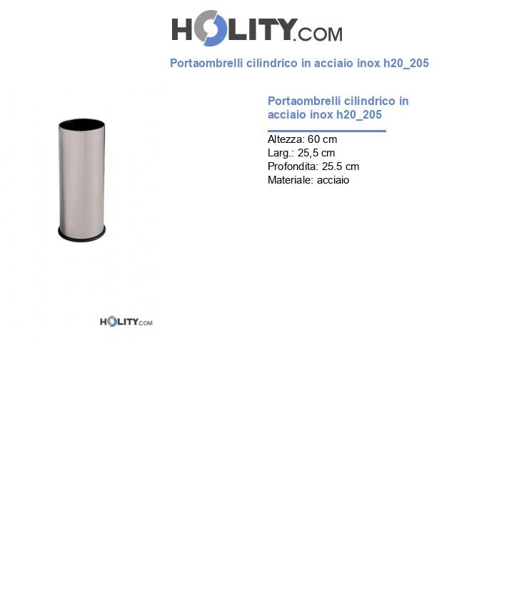 Portaombrelli cilindrico in acciaio inox h20_205
