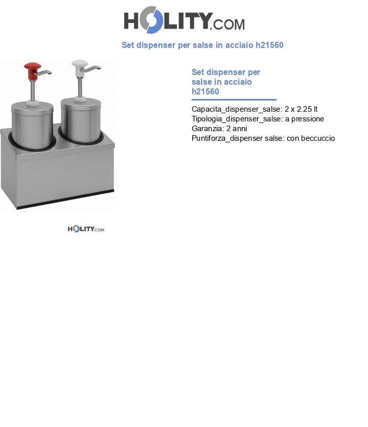 Set dispenser per salse in acciaio h21560
