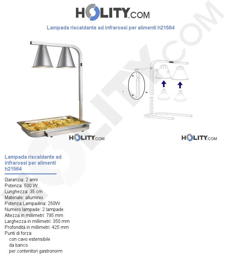 Lampada riscaldante ad infrarossi per alimenti h21564