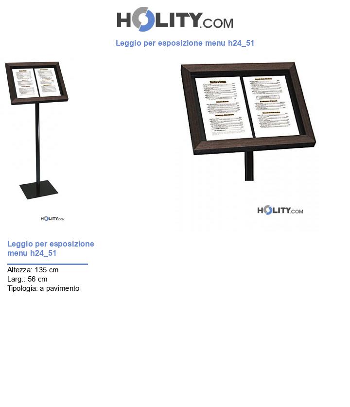 Leggio per esposizione menu h24_51