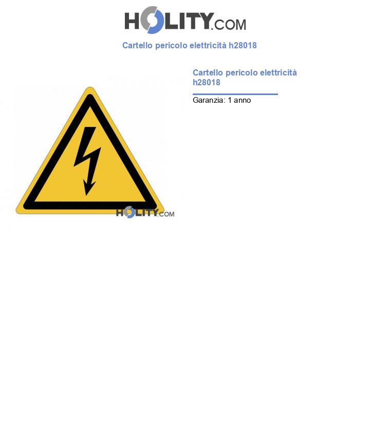 Cartello pericolo elettricità h28018