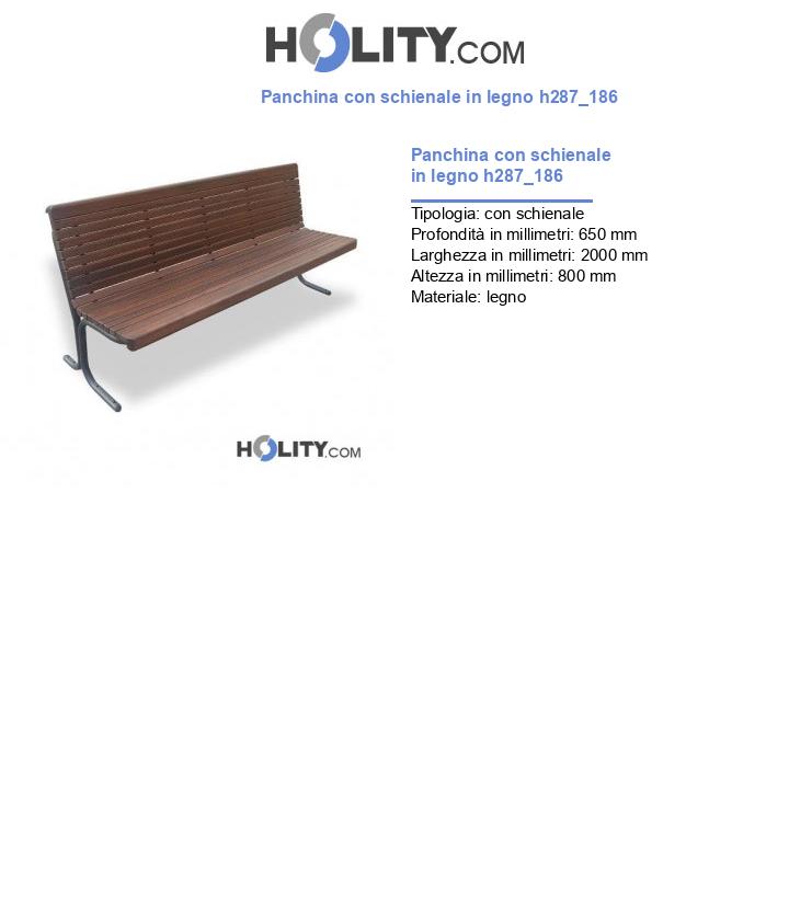 Panchina con schienale in legno h287_186