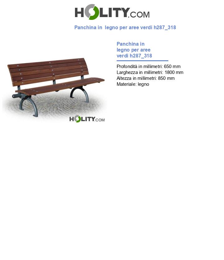 Panchina in  legno per aree verdi h287_318