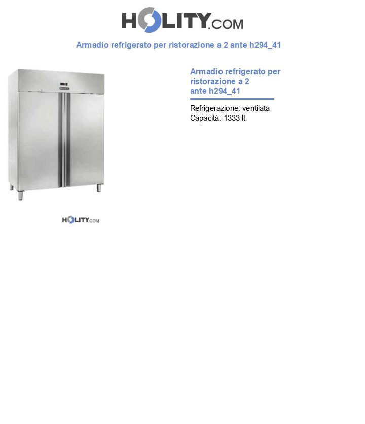 Armadio refrigerato per ristorazione a 2 ante h294_41
