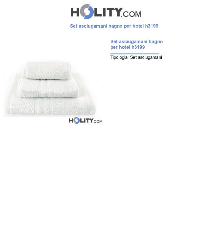 Set asciugamani bagno per hotel h3199