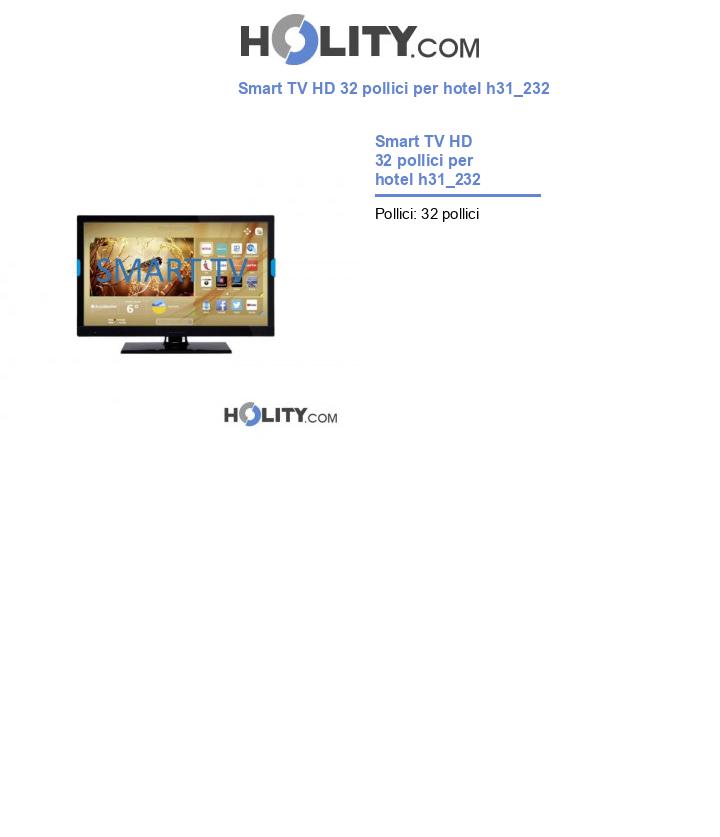 Smart TV HD 32 pollici per hotel h31_232