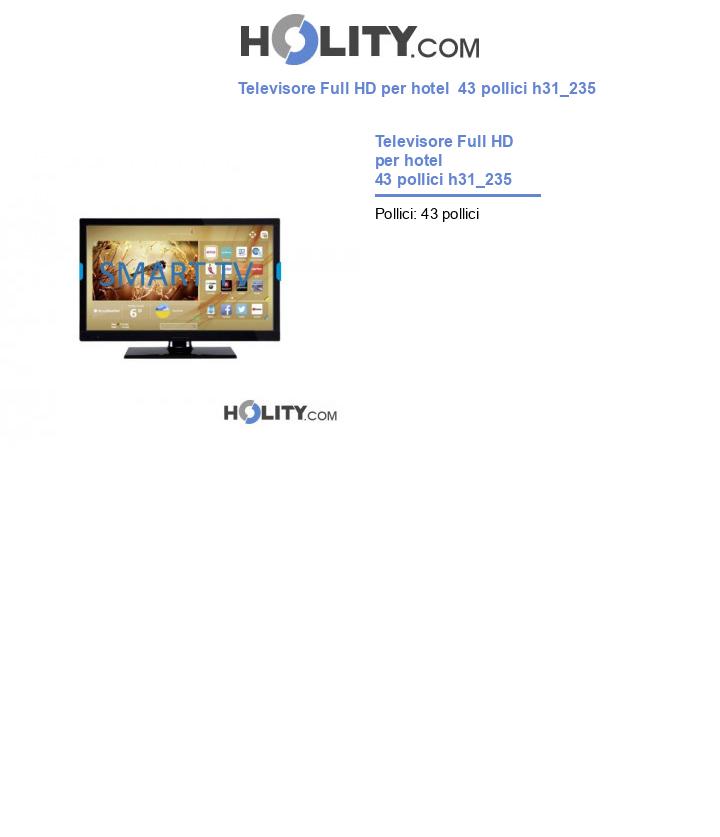 Televisore Full HD per hotel  43 pollici h31_235