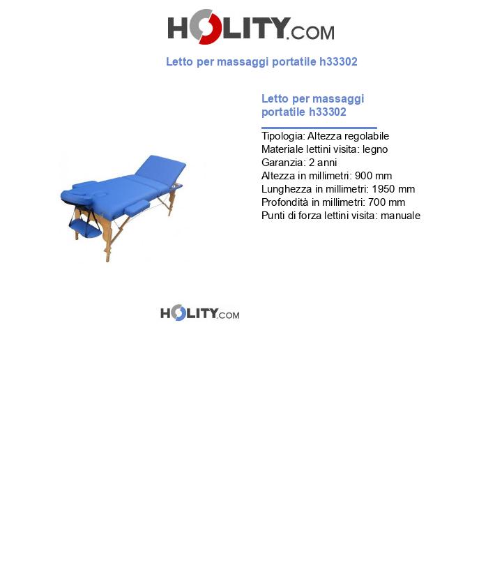 Letto per massaggi portatile h33302