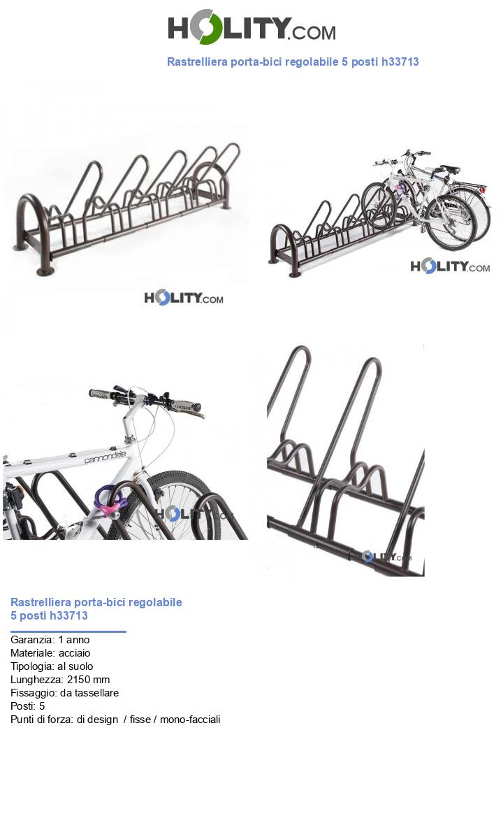 Rastrelliera porta-bici regolabile 5 posti h33713