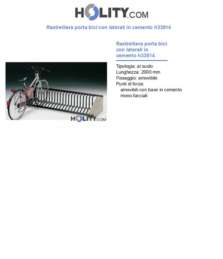 Rastrelliera porta bici con laterali in cemento h33814