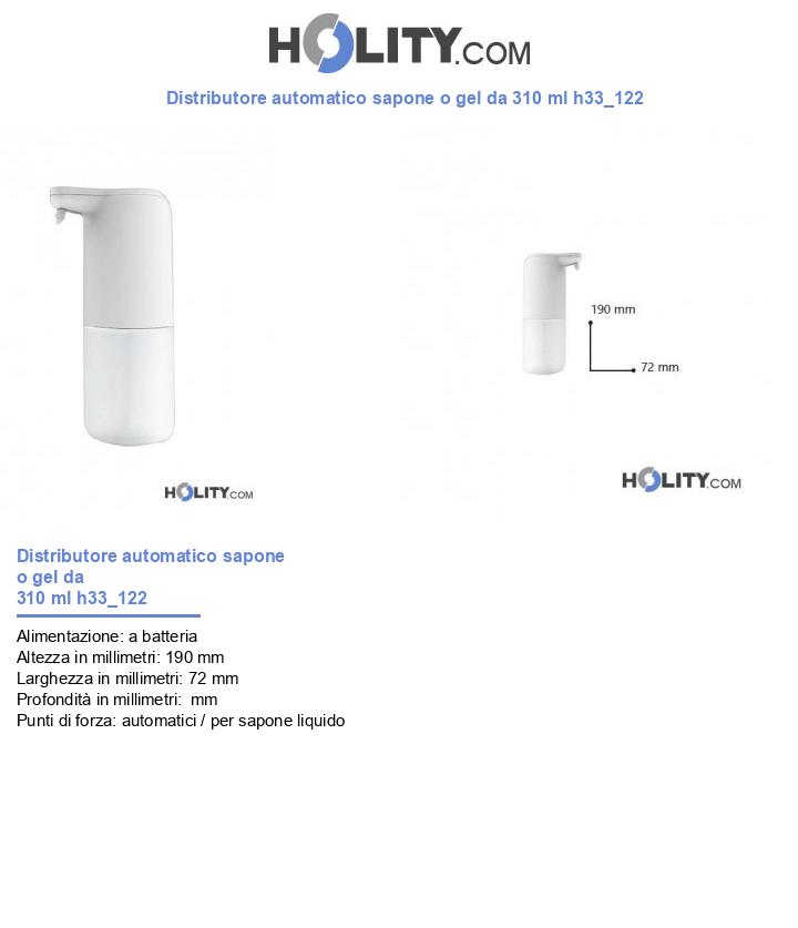 Distributore automatico sapone o gel da 310 ml h33_122