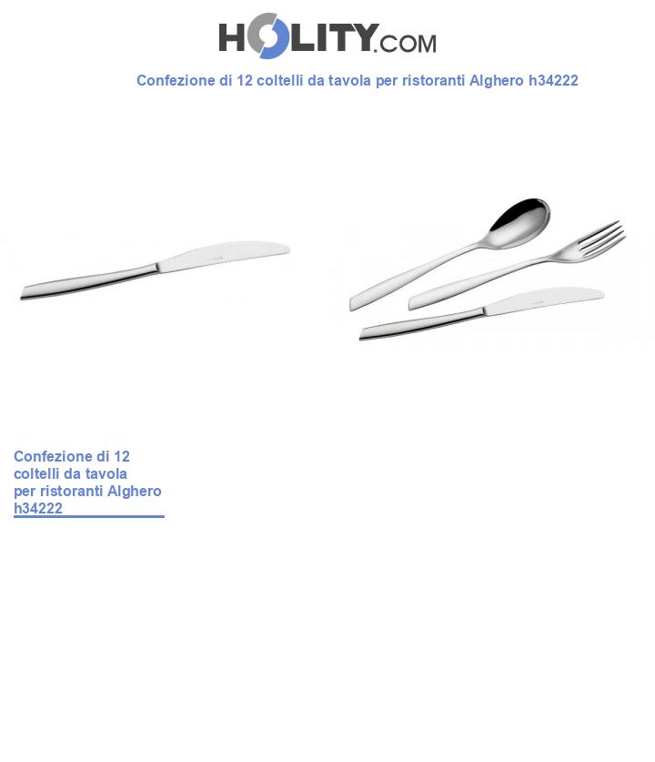 Confezione di 12 coltelli da tavola per ristoranti Alghero h34222