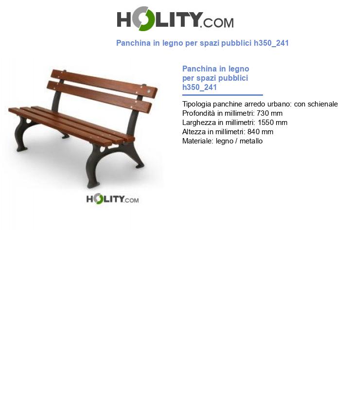 Panchina in legno per spazi pubblici h350_241