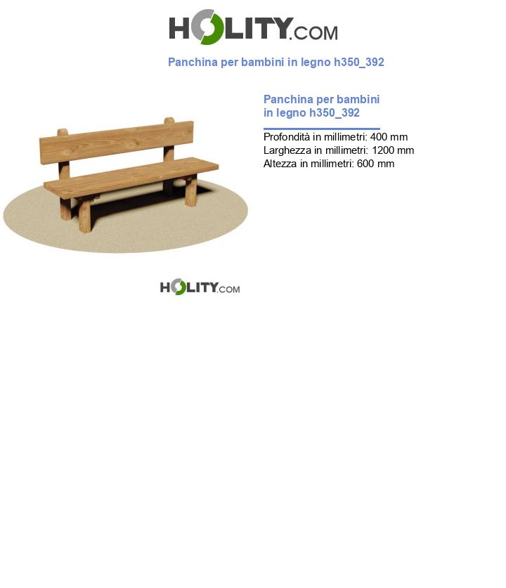 Panchina per bambini in legno h350_392