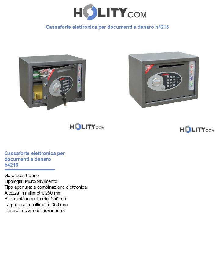 Cassaforte elettronica per documenti e denaro h4216