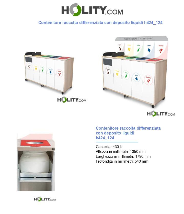 Contenitore raccolta differenziata con deposito liquidi h424_124