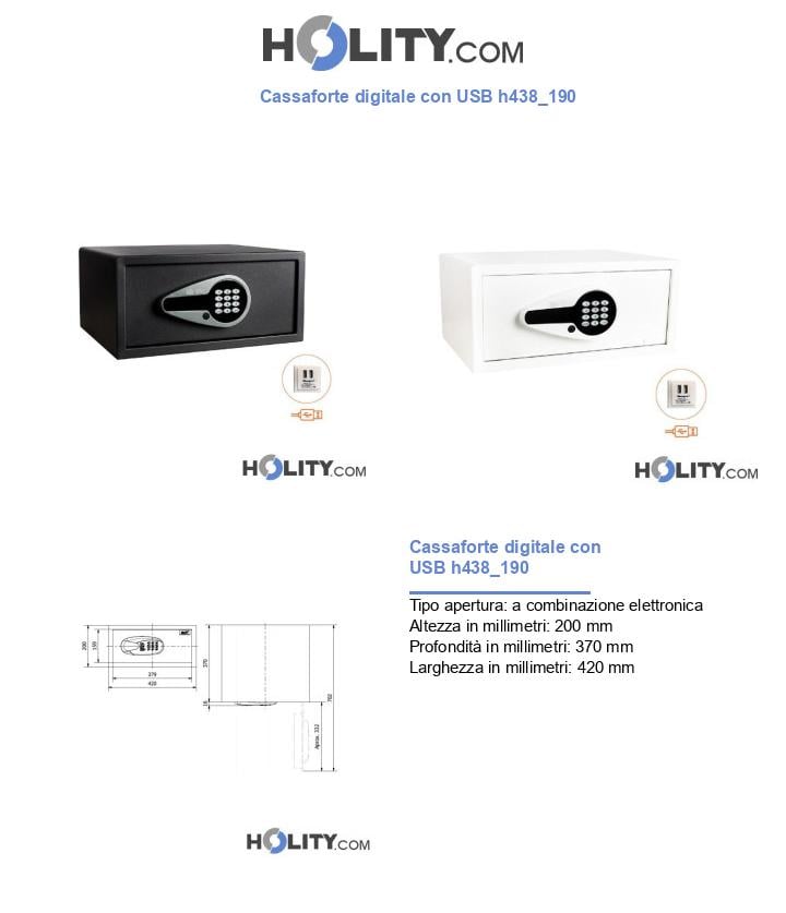 Cassaforte digitale con USB h438_190