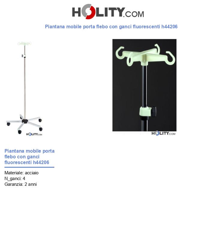 AC0133 - Piantana portaflebo con supporto pompe infusione a due ganci