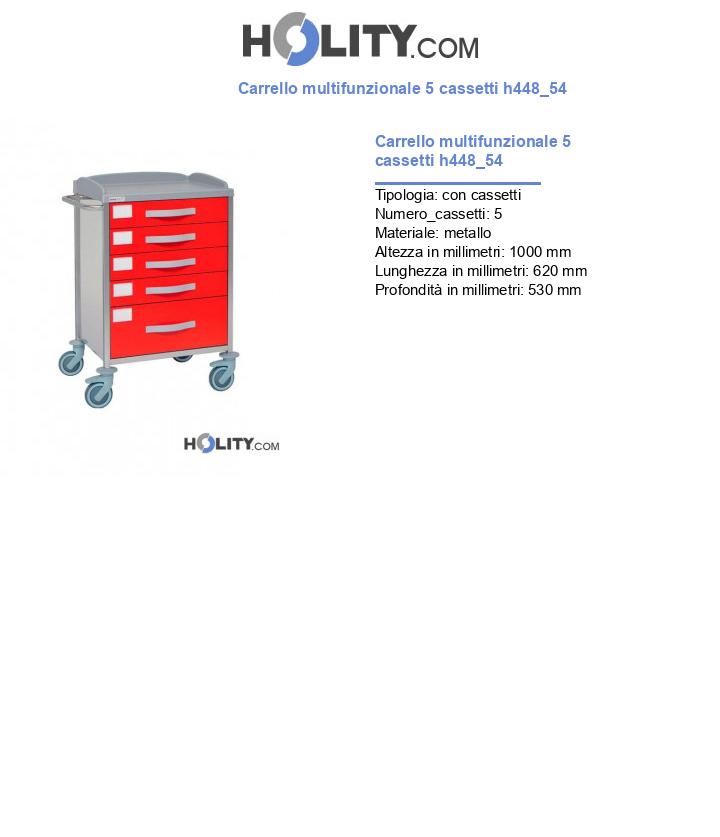 Carrello multifunzionale 5 cassetti h448_54