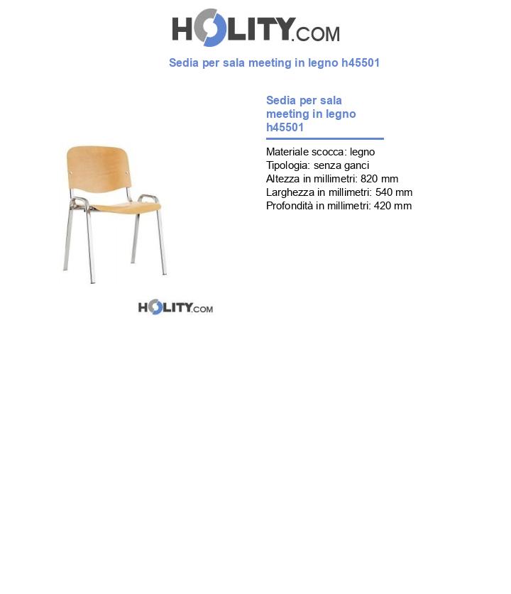 Sedia per sala meeting in legno h45501