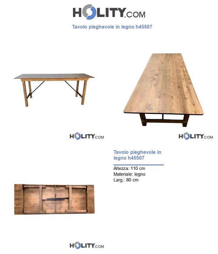 Tavolo pieghevole in legno h45507