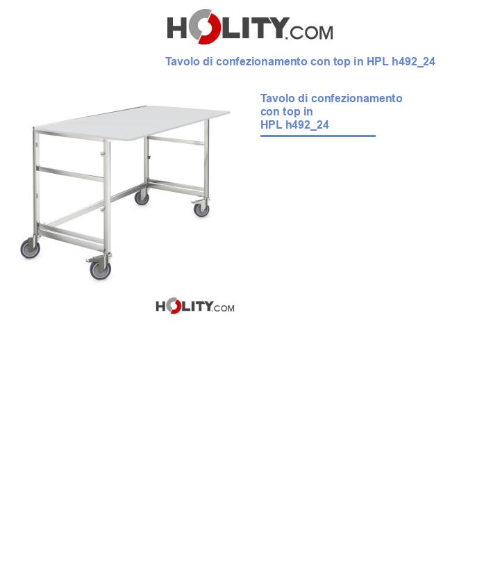 Tavolo di confezionamento con top in HPL h492_24