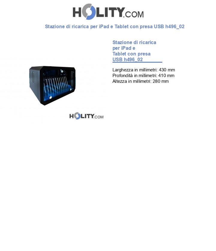 Stazione di ricarica per iPad e Tablet con presa USB h496_02