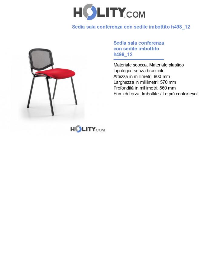 Sedia sala conferenza con sedile imbottito h498_12