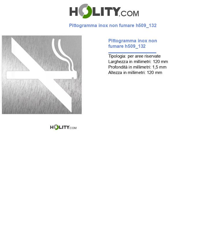 Pittogramma inox non fumare h509_132
