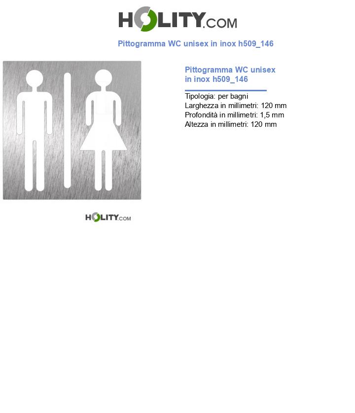 Pittogramma WC unisex in inox h509_146