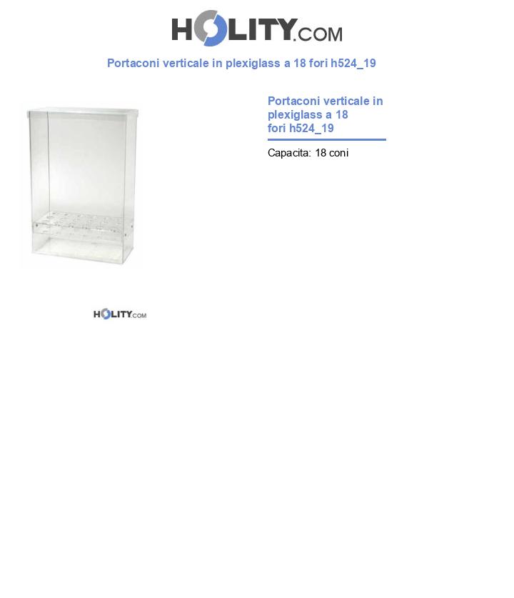 Portaconi verticale in plexiglass a 18 fori h524_19