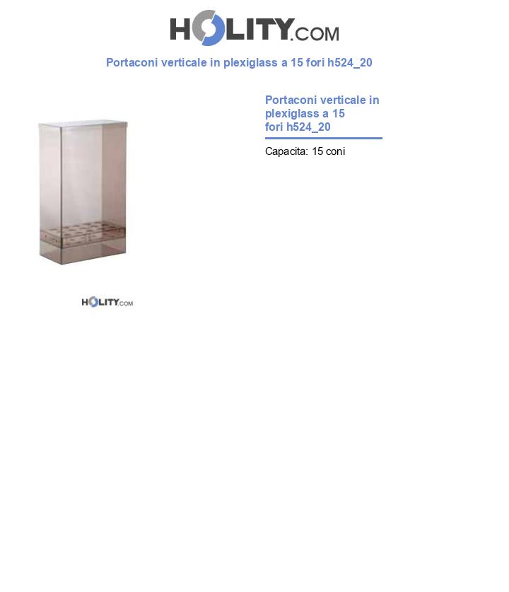 Portaconi verticale in plexiglass a 15 fori h524_20