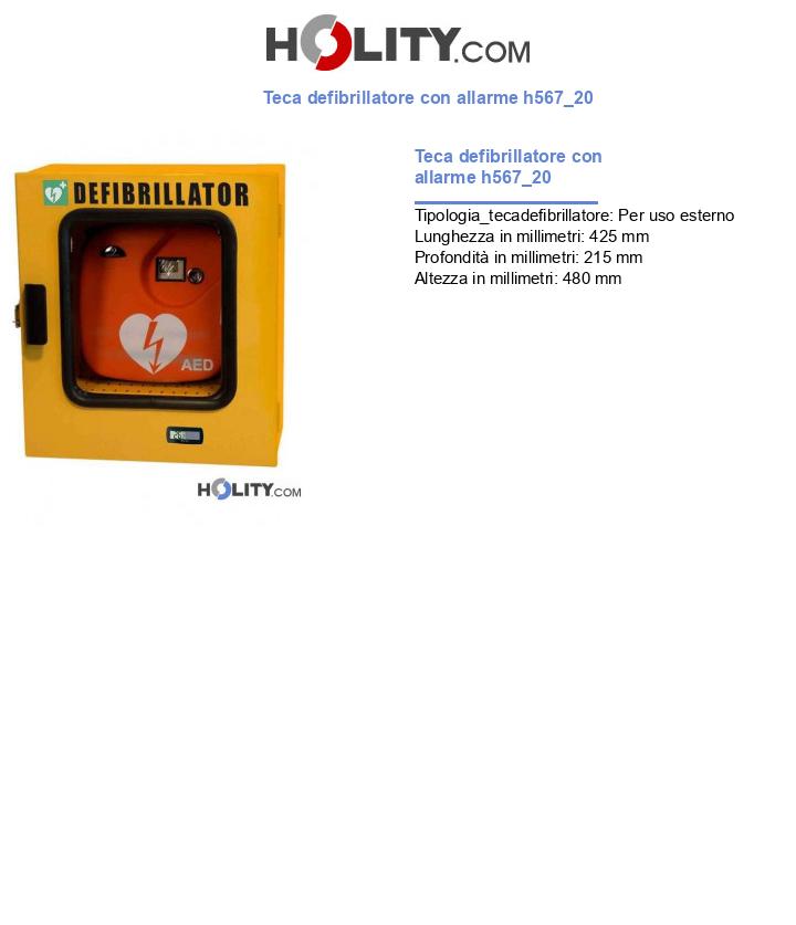 Teca defibrillatore con allarme h567_20